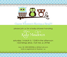 Owl Baby Shower or Birthday Party Printable Invitation - Blue